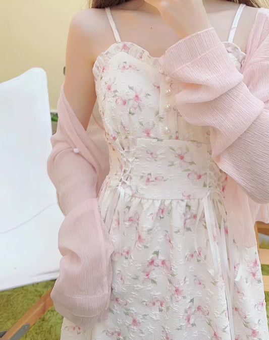 Hibiscus Lace Up Cami Dress (2 Colors)