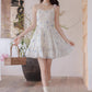Sweet Floral Mini Dress (White/Purple)