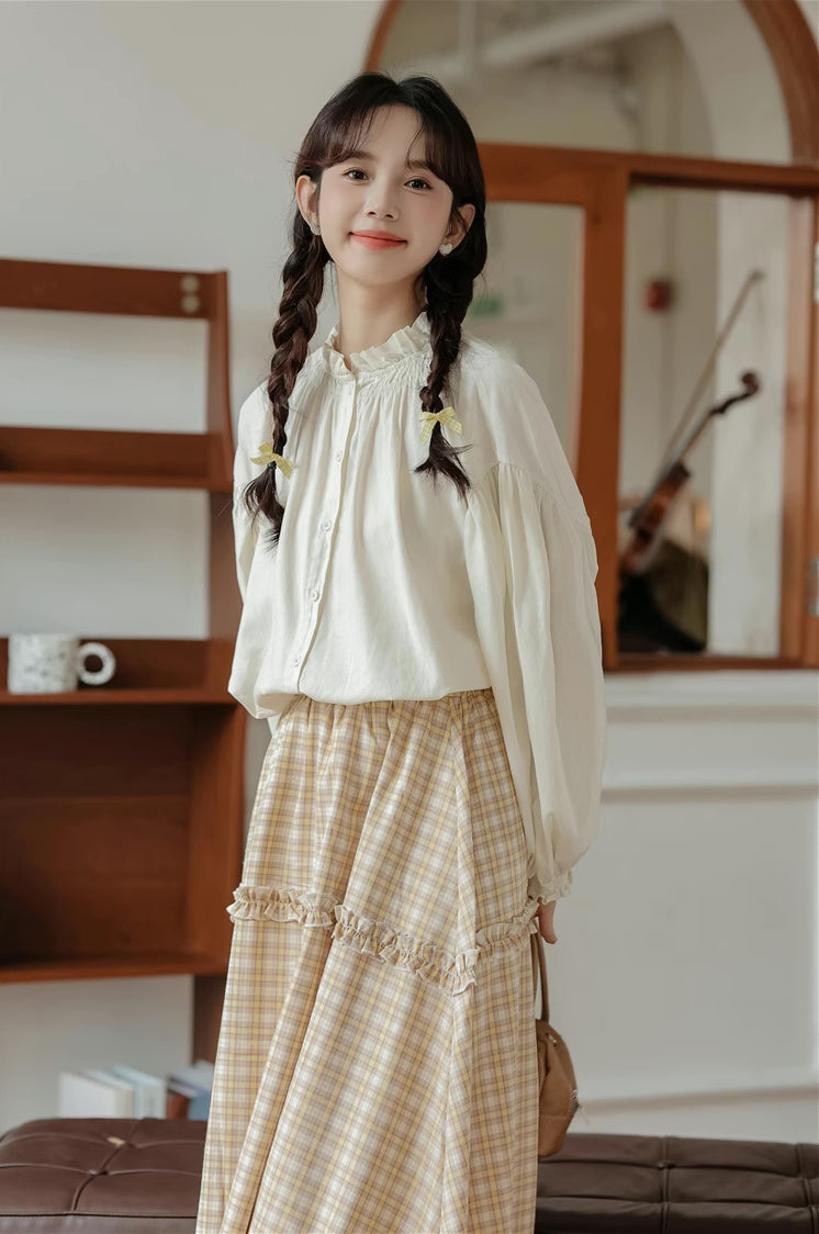 Marshmallow Puff Blouse (Cream)