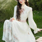 Rosy Bows Midi Dress (White)
