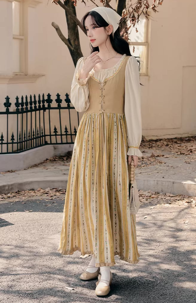 Folklore Faux Two-Piece Corset Dress