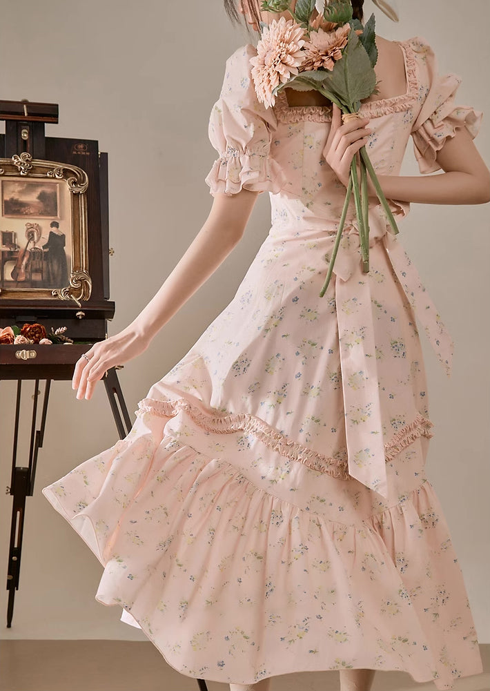 Afternoon Tea Floral Dress (Pink)