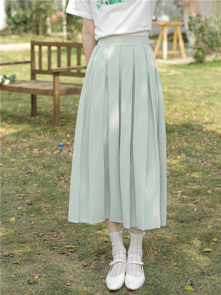Spring Pleated Midi Skirt (4 Colors)
