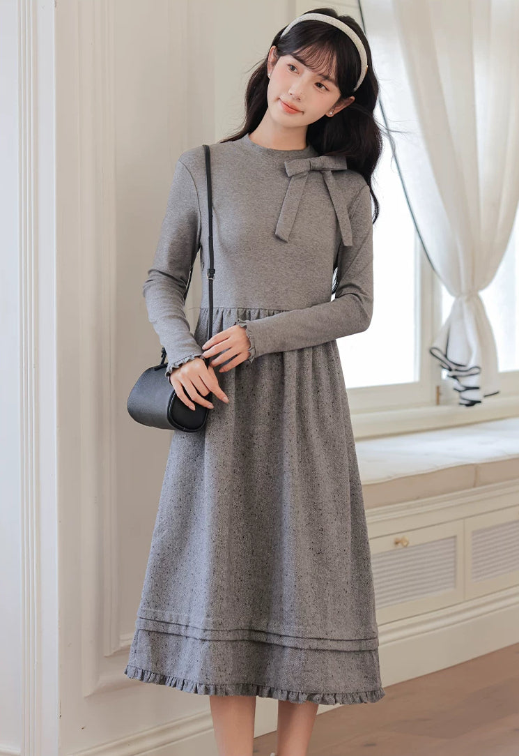 Sesame Sweater Dress & Capelet (Gray)