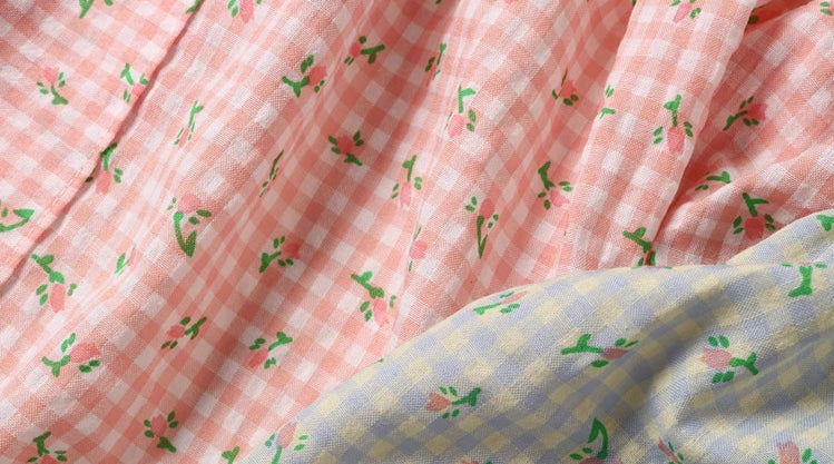 Gingham Floral Apron (2 Colors)