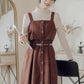Suede Button Up Cami Pinafore Dress (4 Colors)