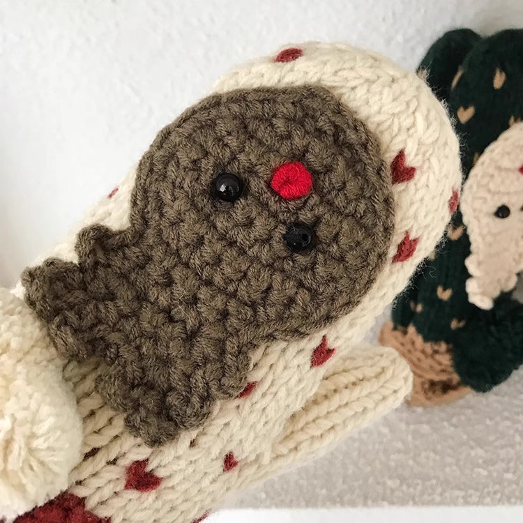 Reindeer Crochet Mittens (10 Colors)