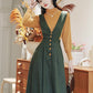 Gingko Stripe Pinafore & Sweater Set (Mustard/Green)