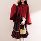 Red Riding Hood Plaid Midi Dress & Capelet (Red)