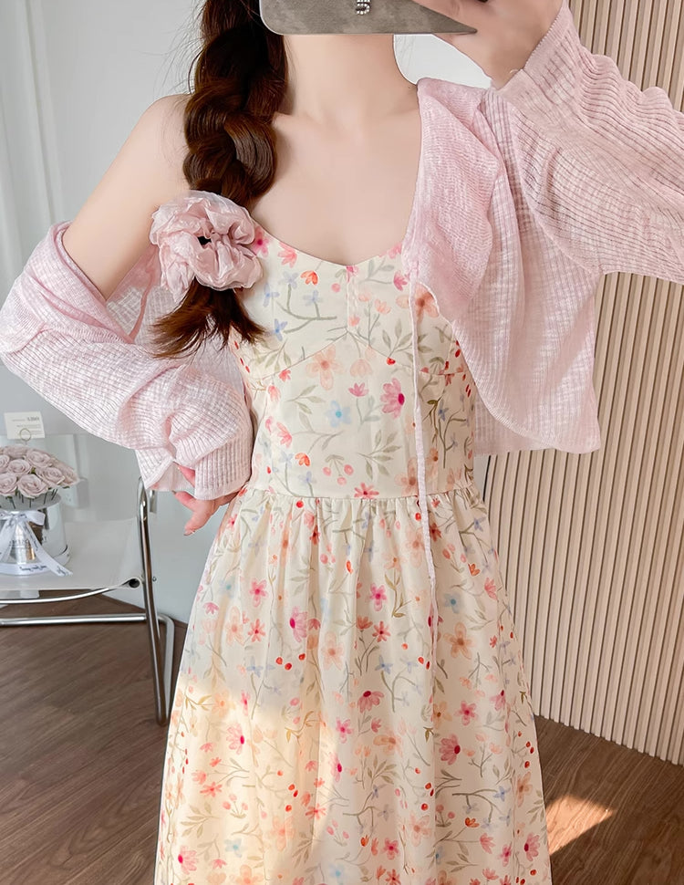 Oopsy Daisy Midi Cami Dress (White/Pink)