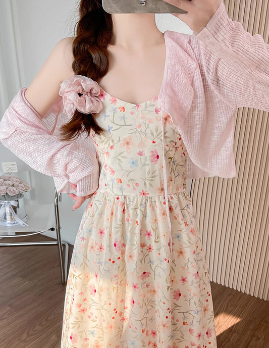 Oopsy Daisy Midi Cami Dress (White/Pink)