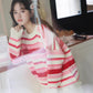 Strawberry Cheesecake Stripe Sweater (Pink/Cream)