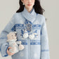 Snowy Snowman Fair Isle Cardigan (Blue)