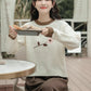 Waffle Knit Flower Sweater (2 Colors)