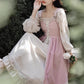 Two-Piece Corset Peasant Dress (Pink/Cream)