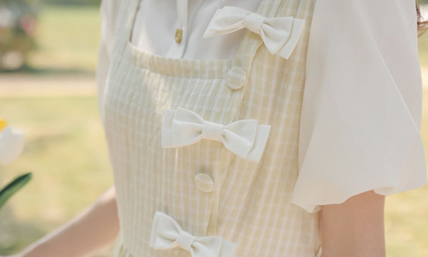 Gingham Bows Twofer Dress (3 Colors)