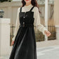 Corduroy Knit Belted Twofer Midi Dress (2 Colors)