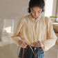 Frilly Collar Blouse (Yellow Beige)