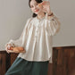 Marshmallow Puff Sleeve Blouse (Beige)