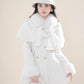 Snow Tweed Capelet Mini Coat Dress (White)
