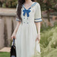 Sailor Girl Midi Dress (White/Blue)