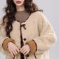 Round Neck Teddy Jacket (Khaki)