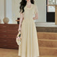 Grapevine Scallop Collar Midi Dress (Yellow)