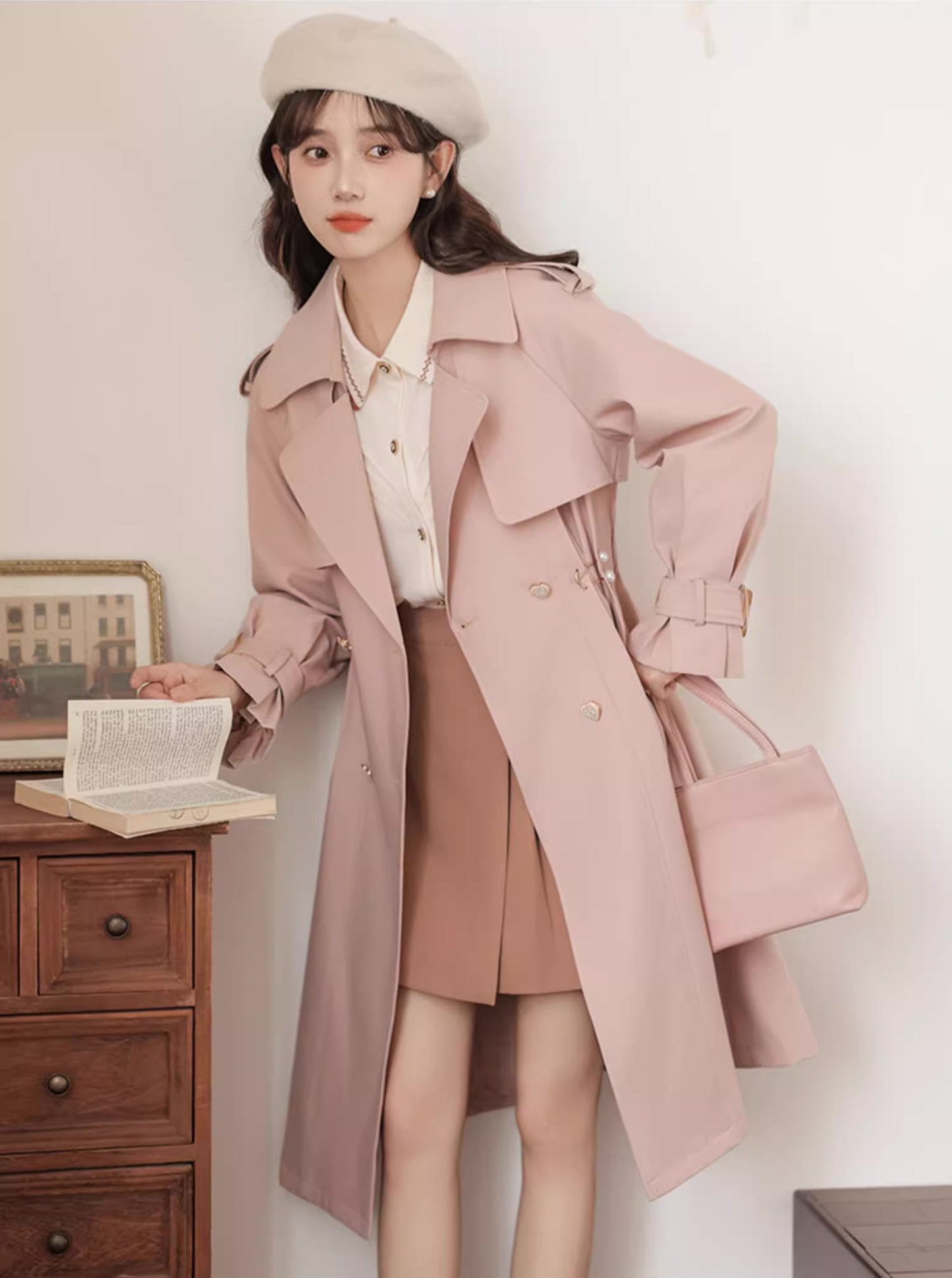 Sweet Heart Trench Coat (Pink)