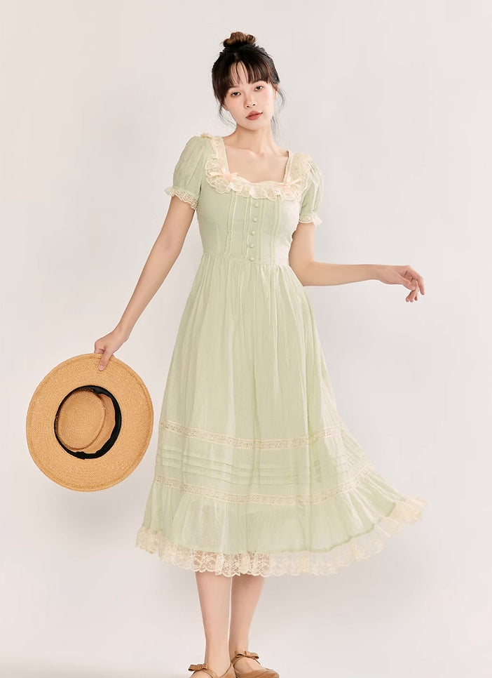 Sorbet Lace Midi Dress (Mint)