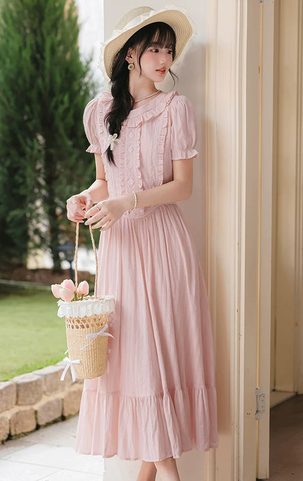 Blossom Tea Midi Dress (Pink)