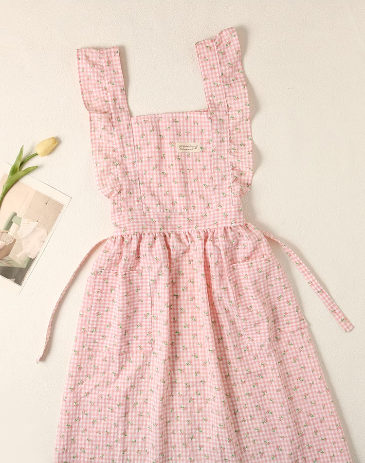 Gingham Floral Apron (2 Colors)