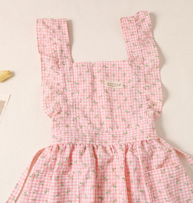 Gingham Floral Apron (2 Colors)