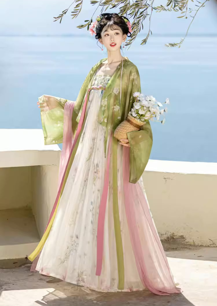 Wildflower Qixiong Famensi Dress Set (Green/White)