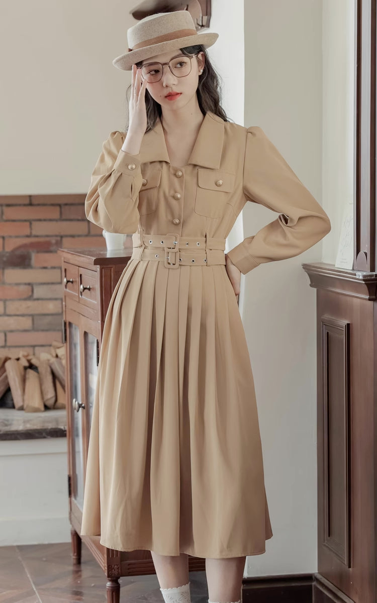 Detective Trench Dress (Khaki)