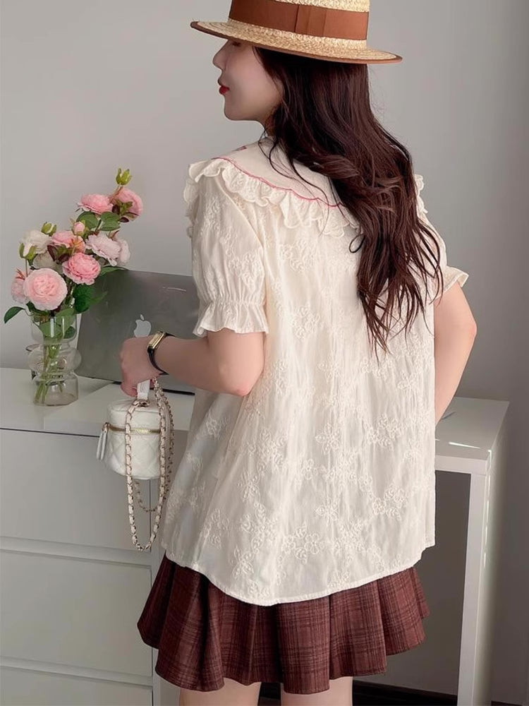 Butterfly Garden Embroidered Blouse (2 Colors)