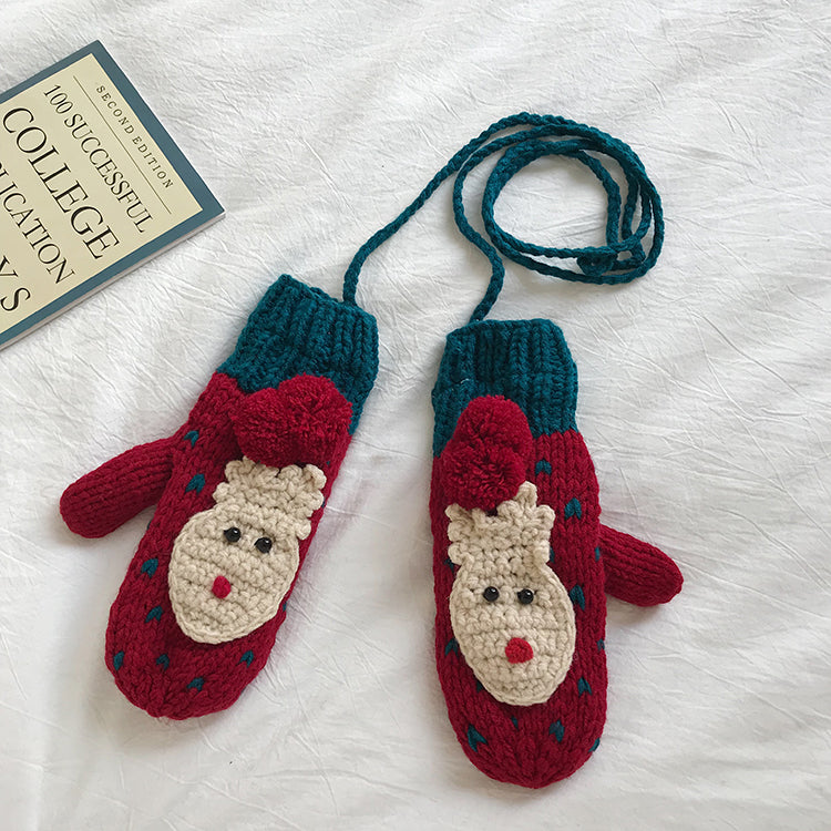 Reindeer Crochet Mittens (10 Colors)