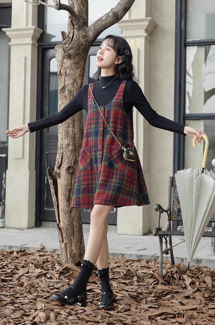 Holly Plaid Mini Dress (Red) XL Holly Plaid Mini Dress (Red) XL
