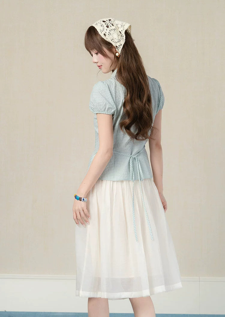 Gingham Fresh Blouse (Mint)