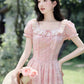 Patchwork Floral Maxi Dress (Pink)