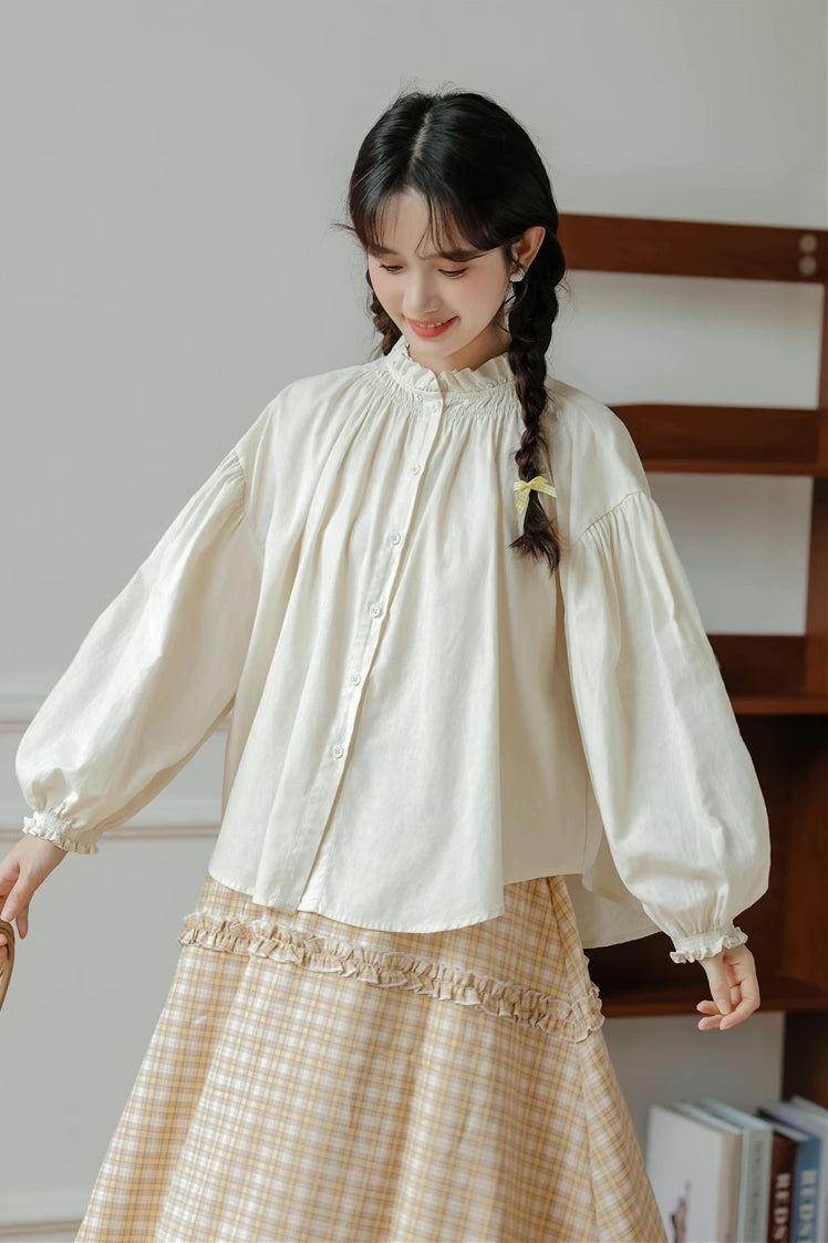 Marshmallow Puff Blouse (Cream)