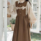 Cocoa Bows Twofer Midi Dress (Brown)