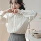 Ruffled Peter Pan Collar Blouse (White)