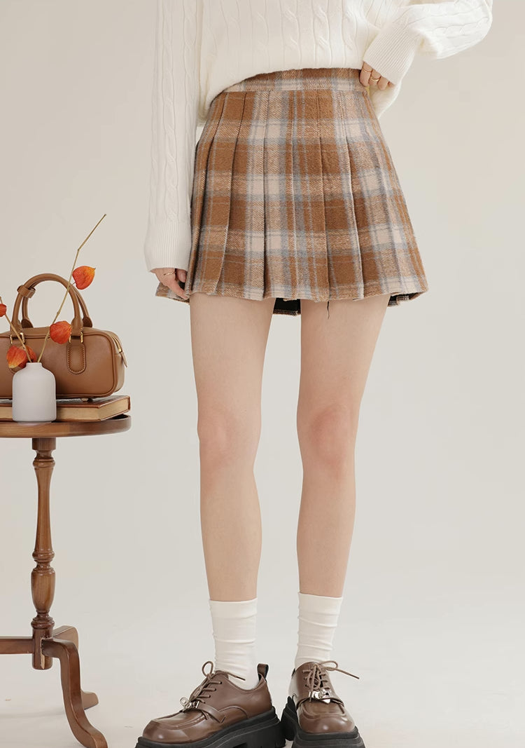 Toasted Plaid Pleated Tennis Skirt (3 Colors)