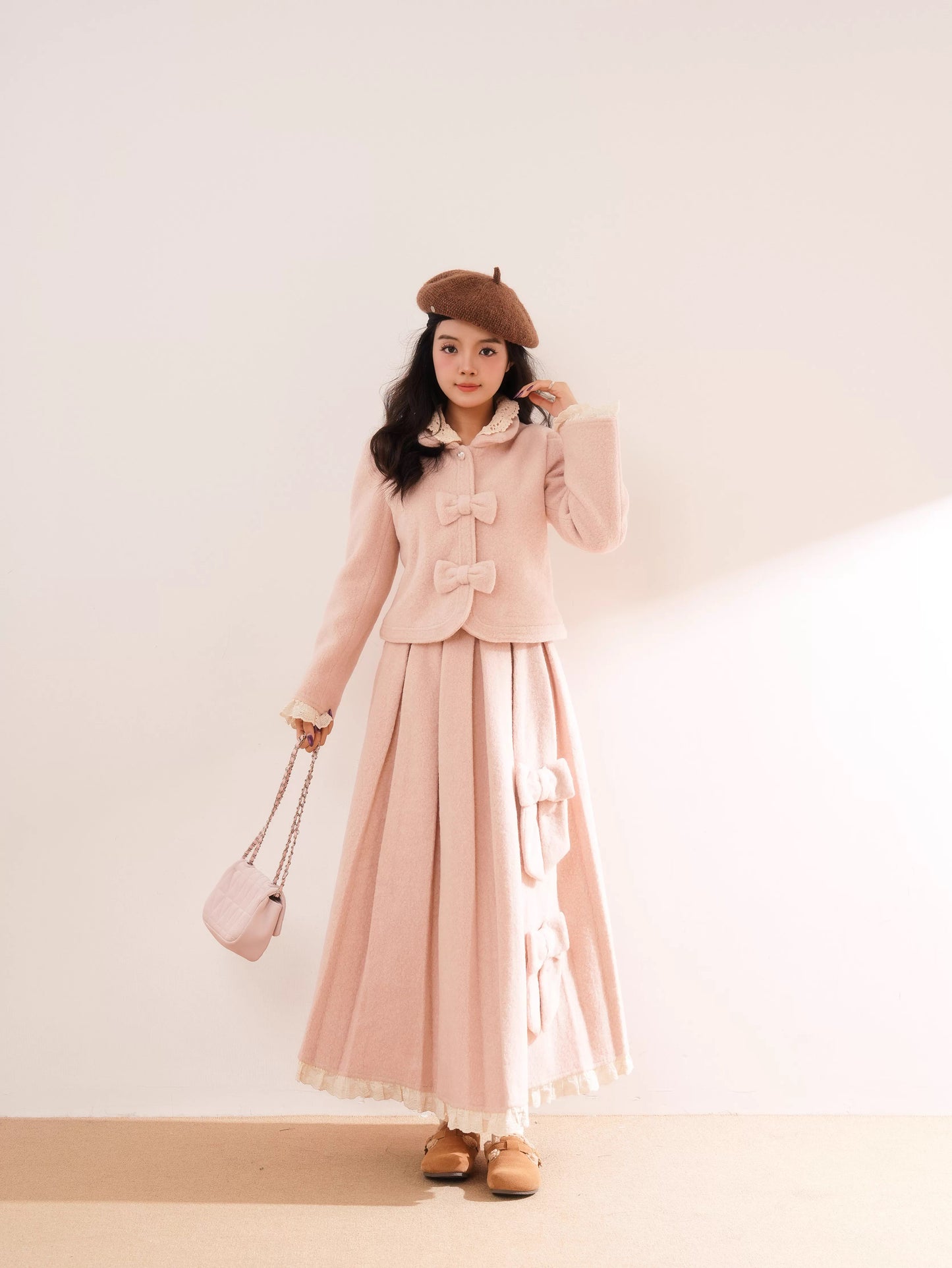 Sweet Bow Jacket & Skirt Set (Pink)