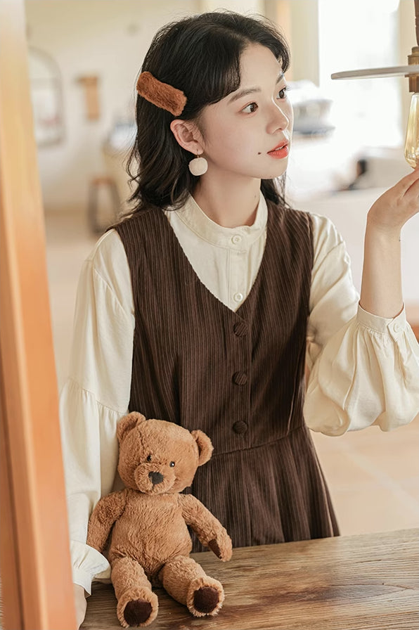 Basic Corduroy Pinafore (Brown)