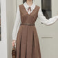 Basic Twofer Pinafore Dress (Brown)