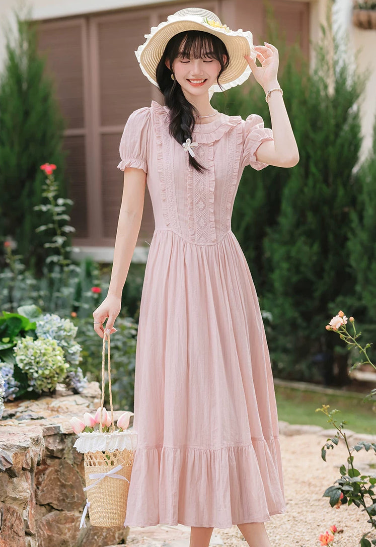 Blossom Tea Midi Dress (Pink)