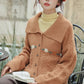 Fall Florals Polo Button Cardigan (Orange)