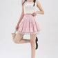 Bow Lace Pleated Mini Skirt (7 Colors)