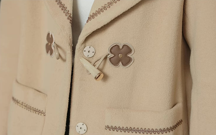 Flower Sailor Short Duffle Coat (Khaki)